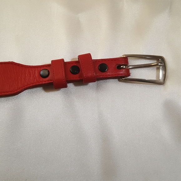 Tony Lama red leather belt - Picture 6 of 11